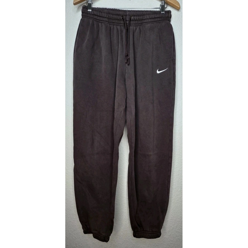 Nike Solo Swoosh Fleece Jogger Sweat Pants Plush Phoenix Woman M Brown Lounge